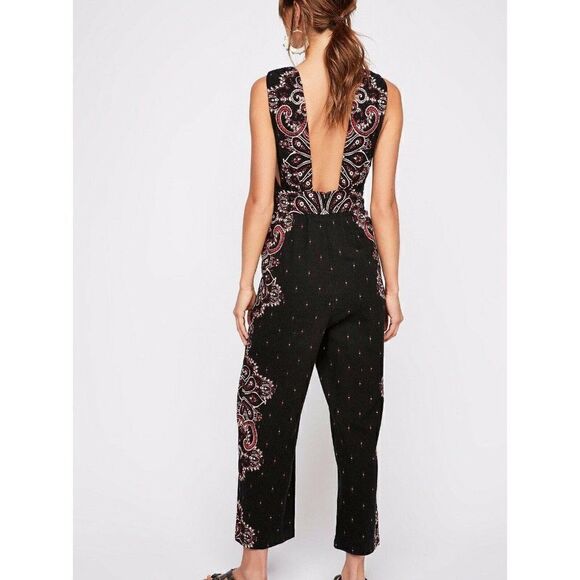 NEW FREE PEOPLE SETTING SUN PRINTED JUMPSUIT - Picture 3 of 3